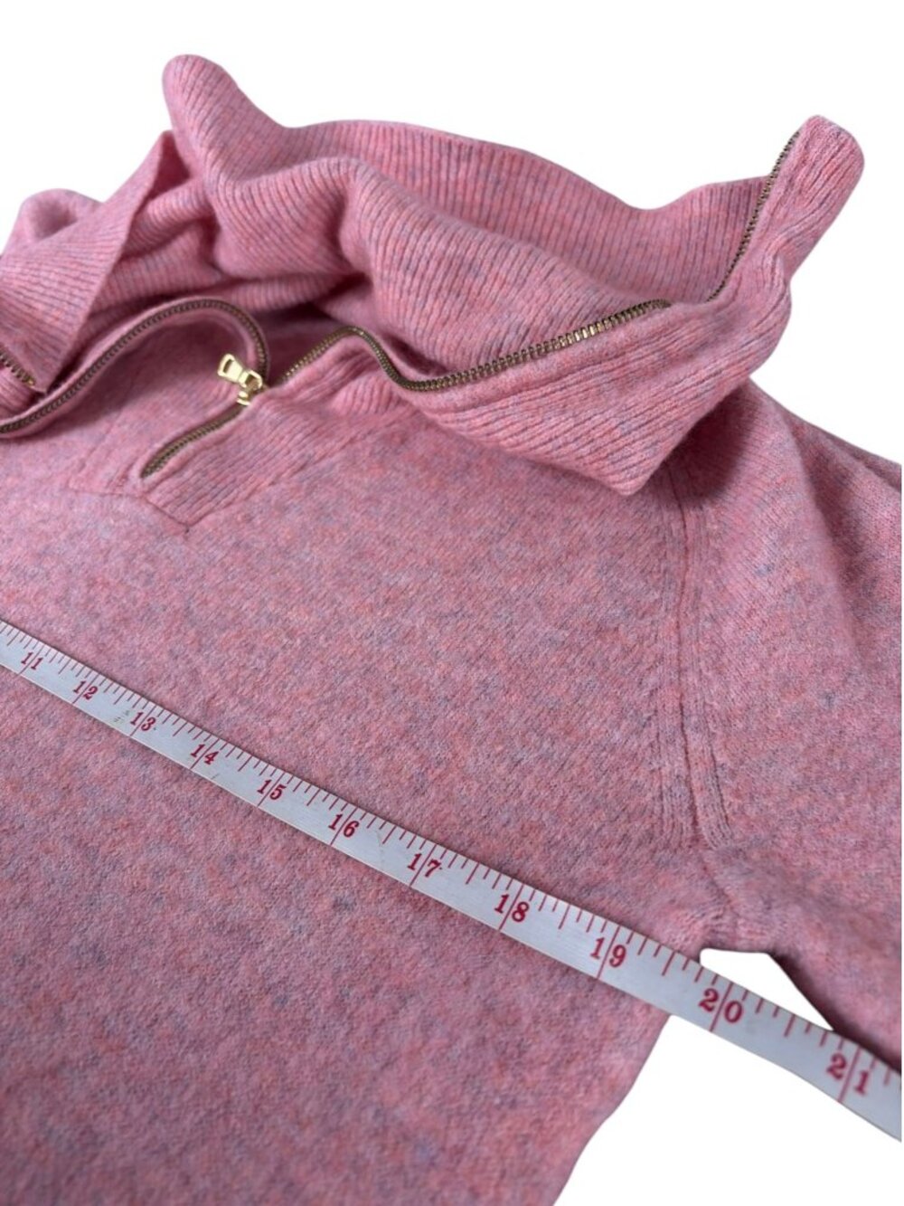 J. Crew Half-zip sweater-dress in Supersoft yarn Rose Pink Wool Blend SZ S - Picture 6 of 8